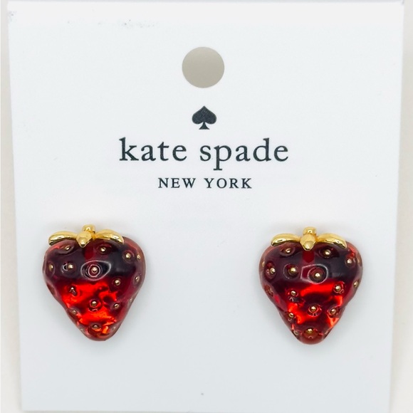Kate Spade 🍓 Strawberry Stud Earrings NEW - Picture 2 of 3